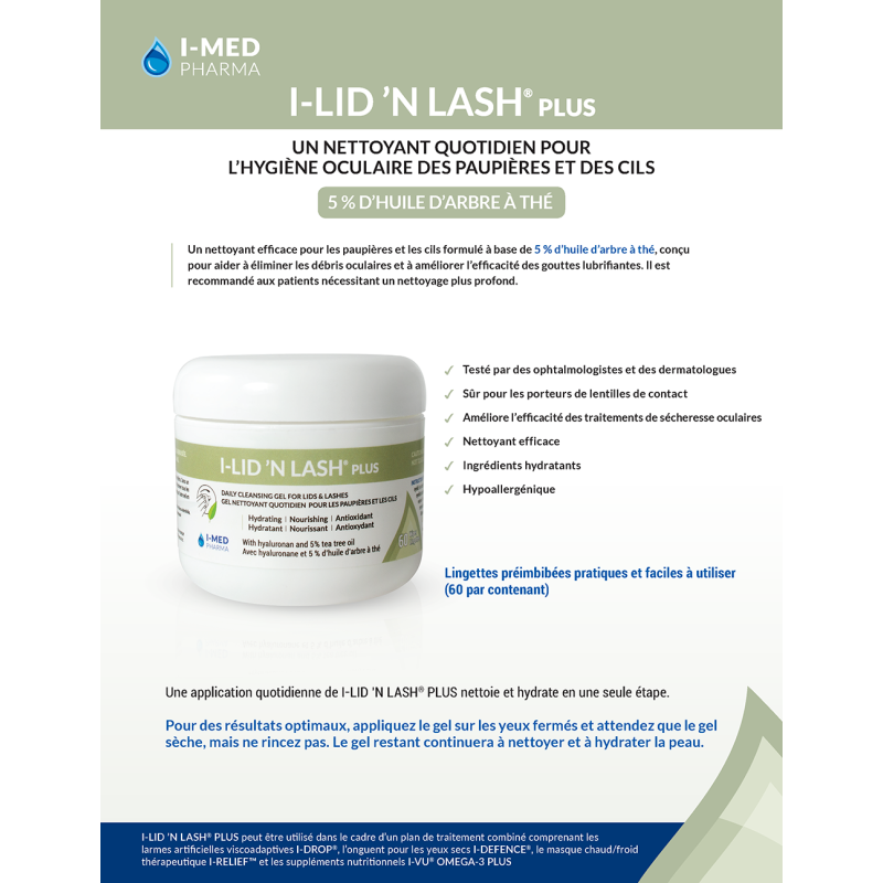 Lingettes I-LID ’N LASH® PLUS