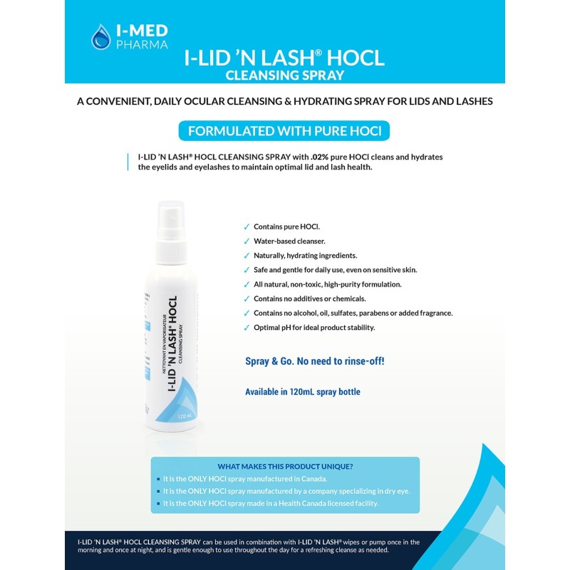 Nettoyant en vaporisateur I-LID ’N LASH® HOCL